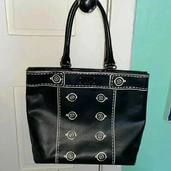Kate, spade hand drawn button leather tote - Picture 1 of 10
